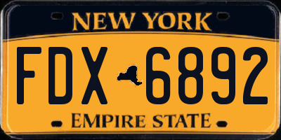 NY license plate FDX6892