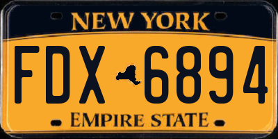 NY license plate FDX6894