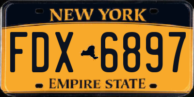 NY license plate FDX6897
