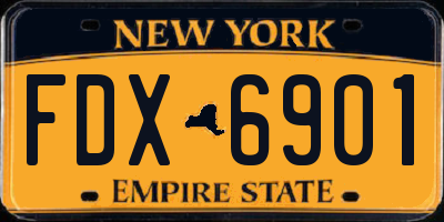 NY license plate FDX6901