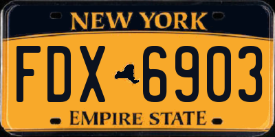 NY license plate FDX6903