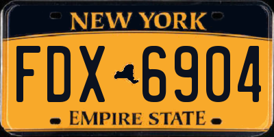 NY license plate FDX6904