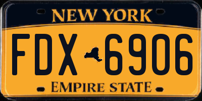 NY license plate FDX6906