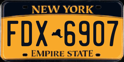 NY license plate FDX6907