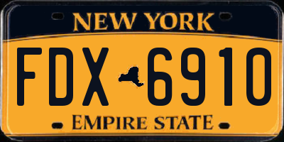 NY license plate FDX6910