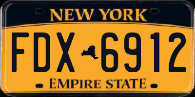 NY license plate FDX6912