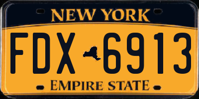 NY license plate FDX6913