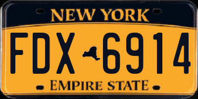 NY license plate FDX6914