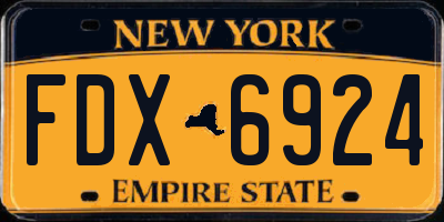 NY license plate FDX6924