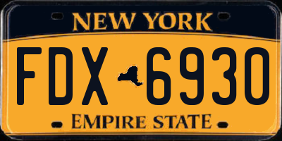NY license plate FDX6930