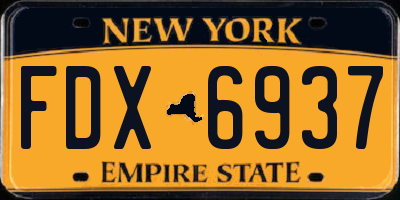 NY license plate FDX6937