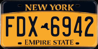 NY license plate FDX6942