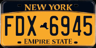 NY license plate FDX6945