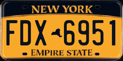 NY license plate FDX6951