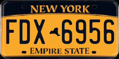 NY license plate FDX6956