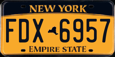 NY license plate FDX6957