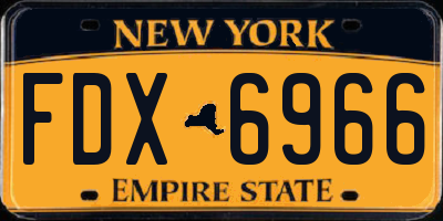 NY license plate FDX6966
