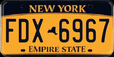 NY license plate FDX6967