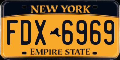 NY license plate FDX6969