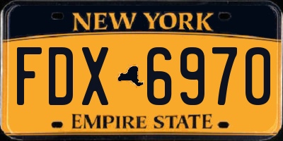 NY license plate FDX6970