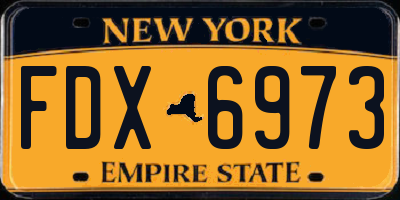 NY license plate FDX6973