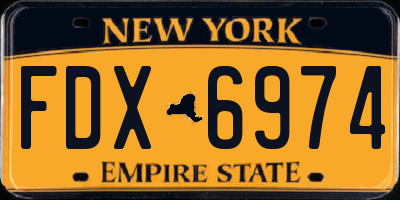 NY license plate FDX6974