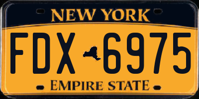 NY license plate FDX6975