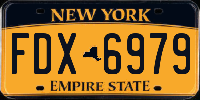 NY license plate FDX6979