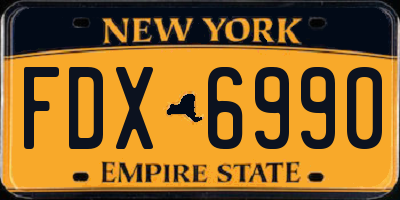 NY license plate FDX6990