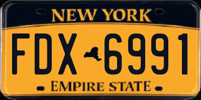 NY license plate FDX6991