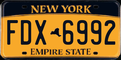 NY license plate FDX6992