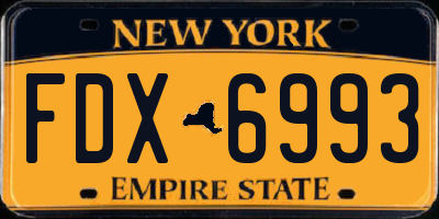 NY license plate FDX6993