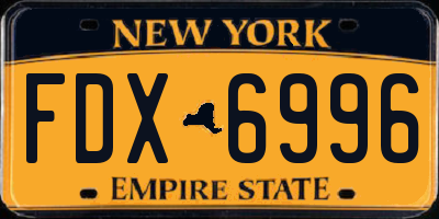 NY license plate FDX6996