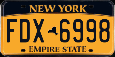 NY license plate FDX6998