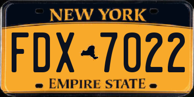 NY license plate FDX7022