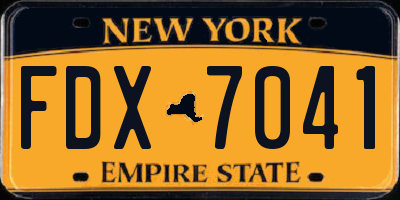 NY license plate FDX7041