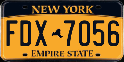 NY license plate FDX7056