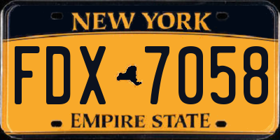 NY license plate FDX7058