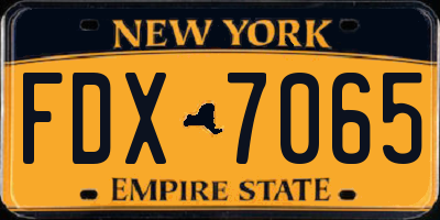 NY license plate FDX7065