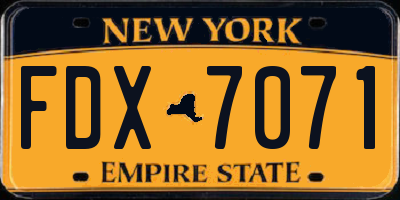 NY license plate FDX7071
