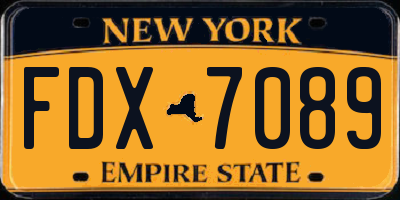 NY license plate FDX7089
