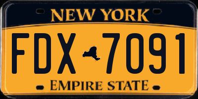 NY license plate FDX7091