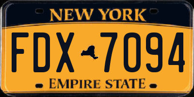NY license plate FDX7094