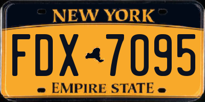 NY license plate FDX7095