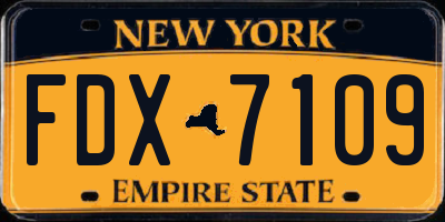 NY license plate FDX7109