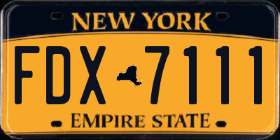 NY license plate FDX7111