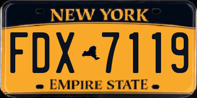 NY license plate FDX7119