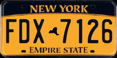 NY license plate FDX7126