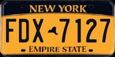 NY license plate FDX7127