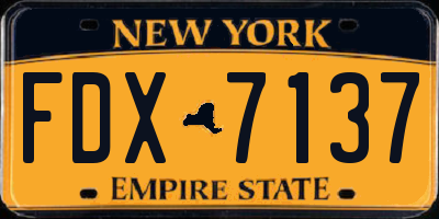 NY license plate FDX7137